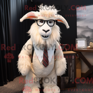 Beige Angora Goat mascot...