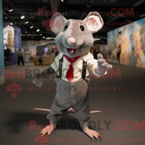 Gray Rat mascot costume...