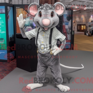 Gray Rat mascot costume...