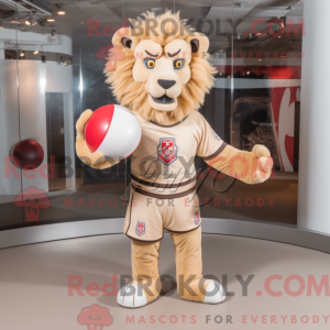 Beige Tamer Lion mascot...