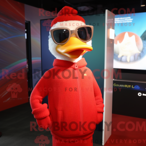 Røde gæss maskotdraktfigur...