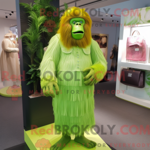 Limegrøn orangutang maskot...