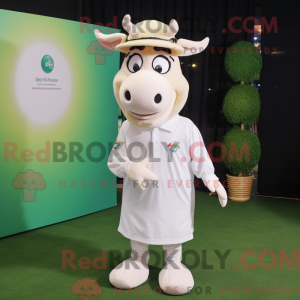White Jersey Cow mascot...