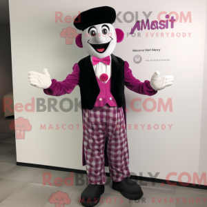 Magenta Mime maskot kostume...