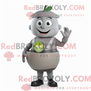 Gray Apple mascot costume...