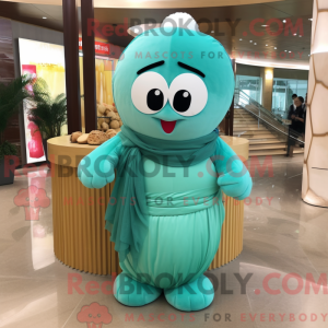 Teal Dim Sum maskot kostume...