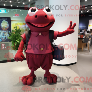 Postava maskota Maroon Frog...