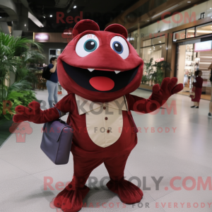 Maroon Frog-mascottekostuum...