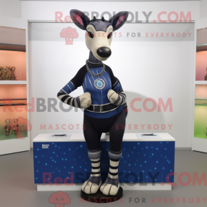 Navy Okapi maskot kostume...