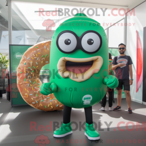 Green Donut mascot costume...