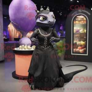 Black Geckos mascot costume...
