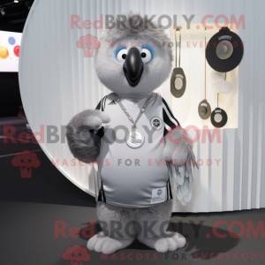 Silver Kiwi mascot costume...