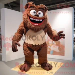 Brown Demon mascot costume...
