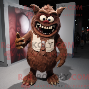 Brown Demon mascot costume...