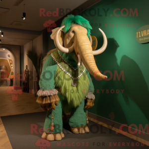 Grøn Mammoth maskot kostume...