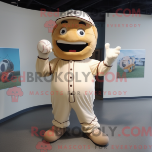 Beige Baseball Glove mascot...