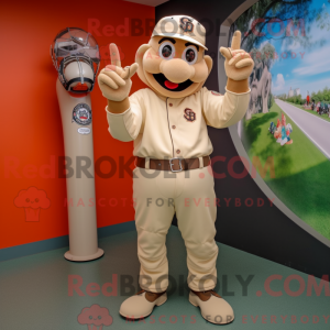 Beige Baseball Glove mascot...