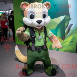 Green Ferret mascot costume...