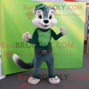 Green Ferret mascot costume...