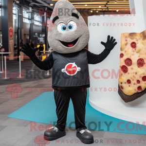 Black Pizza Slice mascot...