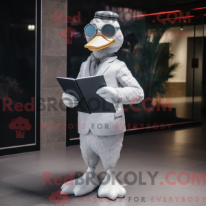 Silver Goose mascot costume...