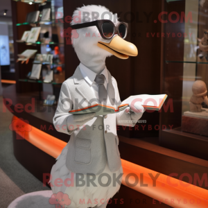 Silver Goose mascot costume...