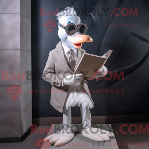 Silver Goose mascot costume...