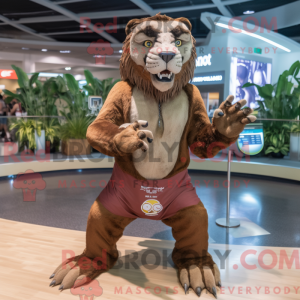 Brun Smilodon maskot...