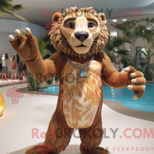 Brown Smilodon mascot...