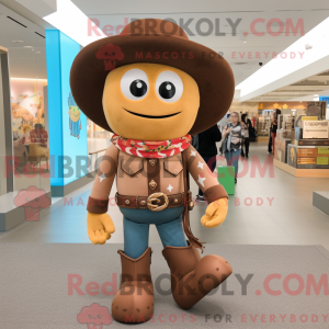 Brown Cowboy mascot costume...