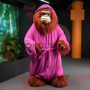 Magenta orangutang maskot...