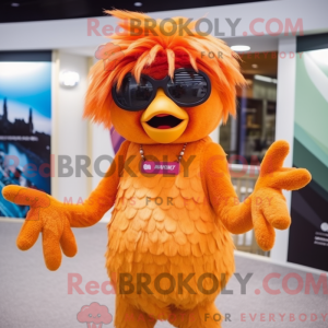Orange Harpy maskot kostume...
