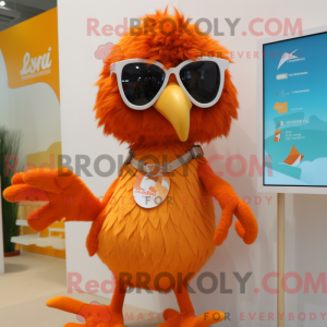 Orange Harpy maskot kostume...