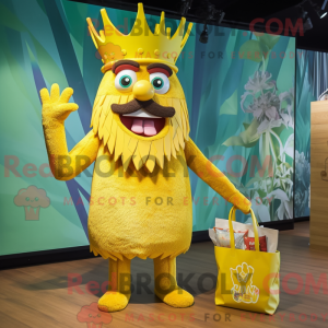 Gul konge maskot kostyme...