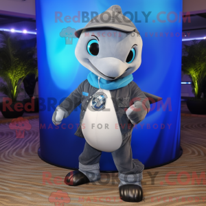 Grå Dolphin maskot kostyme...