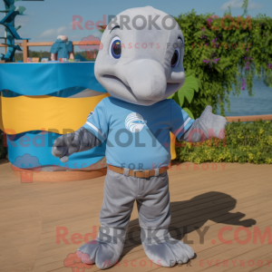 Grå Dolphin máscara kostyme...
