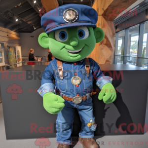 Blå Leprechaun maskot...