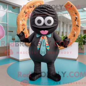 Sort Donut maskot kostume...
