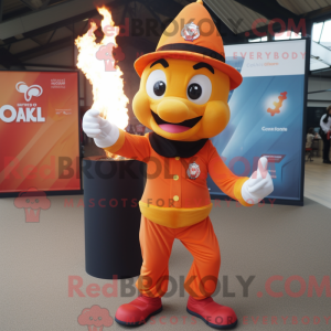 Orange Fire Eater mascot...