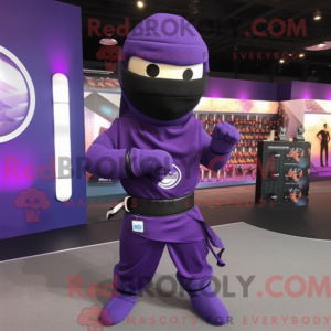 Purple Ninja mascot costume...
