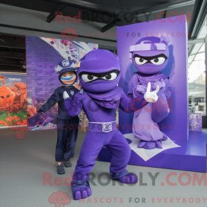 Paars Ninja-mascottekostuum...
