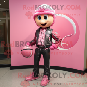 Pink baseball bold maskot...