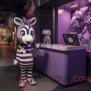 Lavendel Zebra maskot...