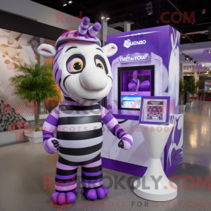 Lavendel Zebra maskot...