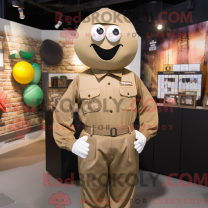 Tan Grenade mascot costume...