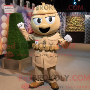 Tan Grenade mascot costume...