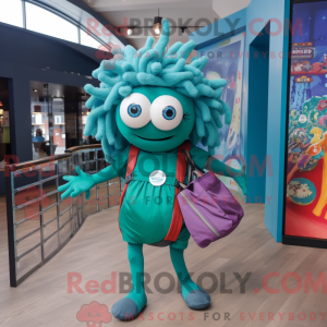 Blågrøn Medusa maskot...
