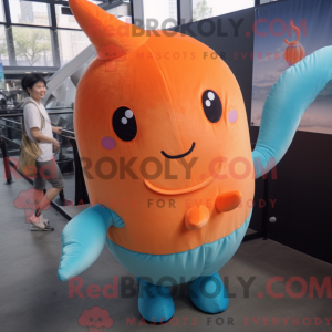 Orange Narhval maskot...