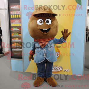 Brown Mango mascot costume...