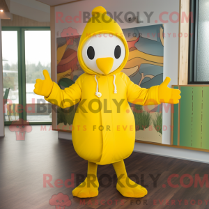 Yellow Stilt Walker mascot...